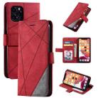 For iPhone 11 Pro Skin Feel Splicing Horizontal Flip Leather Case with Holder & Card Slots & Wallet & Photo Frame(Red) - 1