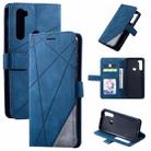 For Xiaomi Redmi Note 8 Skin Feel Splicing Horizontal Flip Leather Case with Holder & Card Slots & Wallet & Photo Frame(Blue) - 1