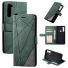 For Xiaomi Redmi Note 8 Skin Feel Splicing Horizontal Flip Leather Case with Holder & Card Slots & Wallet & Photo Frame(Green) - 1
