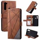 For Xiaomi Redmi Note 8 Skin Feel Splicing Horizontal Flip Leather Case with Holder & Card Slots & Wallet & Photo Frame(Brown) - 1