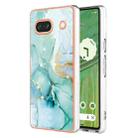 For Google Pixel 7a Electroplating Marble Dual-side IMD Phone Case(Green 003) - 1