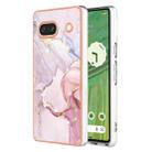 For Google Pixel 7a Electroplating Marble Dual-side IMD Phone Case(Rose Gold 005) - 1