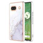 For Google Pixel 7a Electroplating Marble Dual-side IMD Phone Case(White 006) - 1