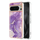For Google Pixel 8 Pro Electroplating Marble Dual-side IMD Phone Case(Purple 002) - 1