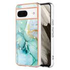 For Google Pixel 8 Electroplating Marble Dual-side IMD Phone Case(Green 003) - 1