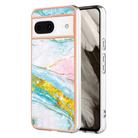 For Google Pixel 8 Electroplating Marble Dual-side IMD Phone Case(Green 004) - 1