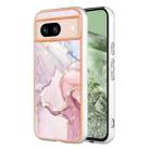 For Google Pixel 8a Electroplating Marble Dual-side IMD Phone Case(Rose Gold 005) - 1