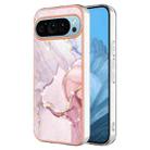 For Google Pixel 9 Electroplating Marble Dual-side IMD Phone Case(Rose Gold 005) - 1