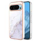 For Google Pixel 9 Pro Electroplating Marble Dual-side IMD Phone Case(White 006) - 1