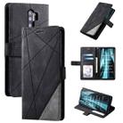 For Xiaomi Redmi Note 8 Pro Skin Feel Splicing Horizontal Flip Leather Case with Holder & Card Slots & Wallet & Photo Frame(Black) - 1