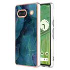 For Google Pixel 7a Electroplating Marble Dual-side IMD Phone Case(Green 017) - 1