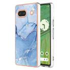 For Google Pixel 7a Electroplating Marble Dual-side IMD Phone Case(Blue 018) - 1