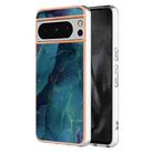For Google Pixel 8 Pro Electroplating Marble Dual-side IMD Phone Case(Green 017) - 1