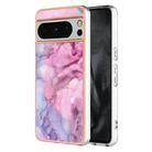 For Google Pixel 8 Pro Electroplating Marble Dual-side IMD Phone Case(Pink 013) - 1
