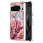 For Google Pixel 8 Pro Electroplating Marble Dual-side IMD Phone Case(Rose Red 014) - 1