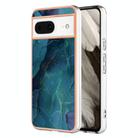 For Google Pixel 8 Electroplating Marble Dual-side IMD Phone Case(Green 017) - 1