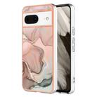 For Google Pixel 8 Electroplating Marble Dual-side IMD Phone Case(Rose Gold 015) - 1