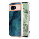 For Google Pixel 8a Electroplating Marble Dual-side IMD Phone Case(Green 017) - 1