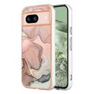 For Google Pixel 8a Electroplating Marble Dual-side IMD Phone Case(Rose Gold 015) - 1