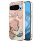 For Google Pixel 9 Electroplating Marble Dual-side IMD Phone Case(Rose Gold 015) - 1