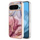 For Google Pixel 9 Electroplating Marble Dual-side IMD Phone Case(Rose Red 014) - 1