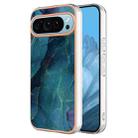 For Google Pixel 9 Pro Electroplating Marble Dual-side IMD Phone Case(Green 017) - 1