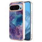 For Google Pixel 9 Pro Electroplating Marble Dual-side IMD Phone Case(Purple 016) - 1