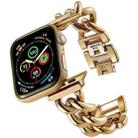 Big Denim Chain Metal Watch Band For Apple Watch 7 45mm(Gold) - 1