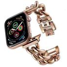 Big Denim Chain Metal Watch Band For Apple Watch SE 2022 40mm(Rose Gold) - 1