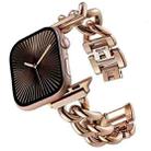 Big Denim Chain Metal Watch Band For Apple Watch Series 10 46mm(Rose Gold) - 1