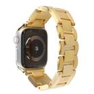 Plaid Metal Watch Band For Apple Watch 7 41mm(Gold) - 1