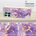 For Honor X6b Electroplating Marble IMD TPU Phone Case with Ring Holder(Purple 002) - 3