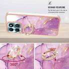 For Honor X6b Electroplating Marble IMD TPU Phone Case with Ring Holder(Purple 001) - 3