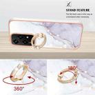 For Honor 200 Lite Global Electroplating Marble IMD TPU Phone Case with Ring Holder(White 006) - 3