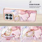 For Honor X8b Electroplating Marble IMD TPU Phone Case with Ring Holder(Rose Gold 005) - 3