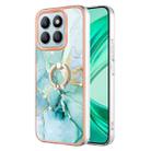 For Honor X8b Electroplating Marble IMD TPU Phone Case with Ring Holder(Green 003) - 1