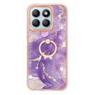 For Honor X8b Electroplating Marble IMD TPU Phone Case with Ring Holder(Purple 002) - 2