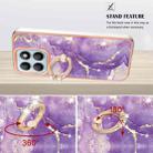 For Honor X8b Electroplating Marble IMD TPU Phone Case with Ring Holder(Purple 002) - 3