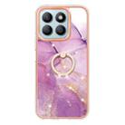 For Honor X8b Electroplating Marble IMD TPU Phone Case with Ring Holder(Purple 001) - 2