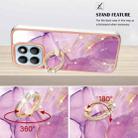 For Honor X8b Electroplating Marble IMD TPU Phone Case with Ring Holder(Purple 001) - 3
