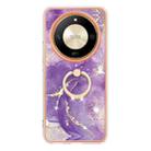 For Honor X9b Electroplating Marble IMD TPU Phone Case with Ring Holder(Purple 002) - 2