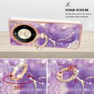 For Honor X9b Electroplating Marble IMD TPU Phone Case with Ring Holder(Purple 002) - 3