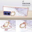 For Motorola Moto G85 Electroplating Marble IMD TPU Phone Case with Ring Holder(White 006) - 3