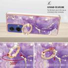 For Motorola Moto G85 Electroplating Marble IMD TPU Phone Case with Ring Holder(Purple 002) - 3