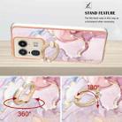 For Motorola Edge 50 Ultra Electroplating Marble IMD TPU Phone Case with Ring Holder(Rose Gold 005) - 3