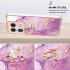 For Motorola Edge 50 Ultra Electroplating Marble IMD TPU Phone Case with Ring Holder(Purple 001) - 3