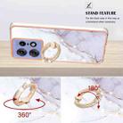 For Motorola Edge 50 Pro Electroplating Marble IMD TPU Phone Case with Ring Holder(White 006) - 3