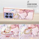 For Motorola Edge 50 Pro Electroplating Marble IMD TPU Phone Case with Ring Holder(Rose Gold 005) - 3