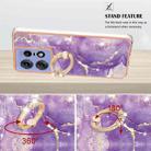 For Motorola Edge 50 Pro Electroplating Marble IMD TPU Phone Case with Ring Holder(Purple 002) - 3