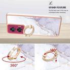 For Motorola Edge 50 Fusion Electroplating Marble IMD TPU Phone Case with Ring Holder(White 006) - 3